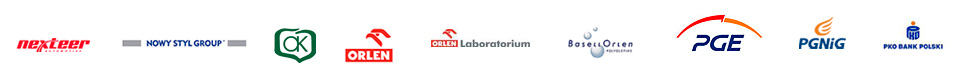 Pracujemy dla: Nexteer, Nowy Styl Group, Orzesko-Knurowski Bank Spółdzielczy, ORLEN, ORLEN Laboratorium, ORLEN Basell, PGE, PGNiG, PKO BP