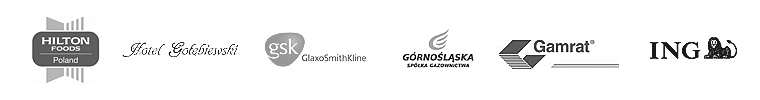 Zaufało nam: Hilton Food, Hotel Golebiewski, Glaxo Smith Kline, GSG, Gamrat, ING